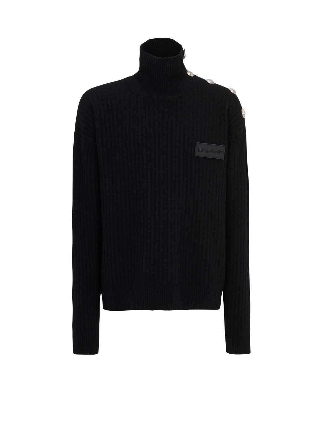 Cashmere turtleneck sweater, black, hi-res