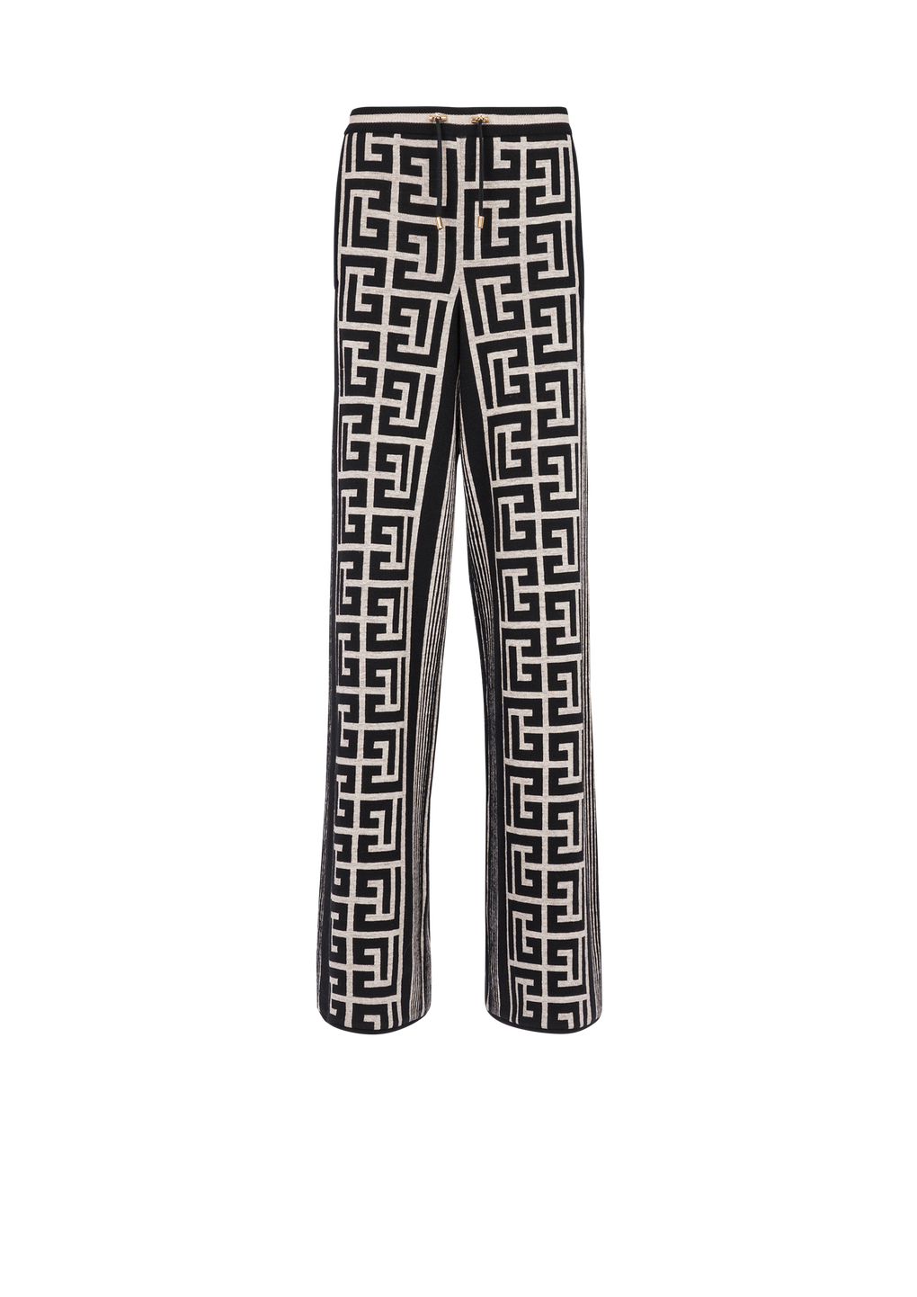 Wide Balmain monogram pants, black, hi-res