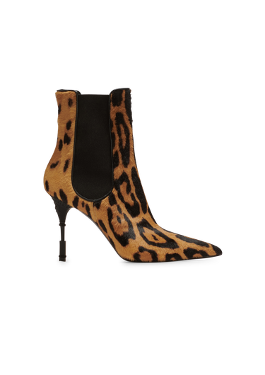 Moneta leopard print leather ankle boots