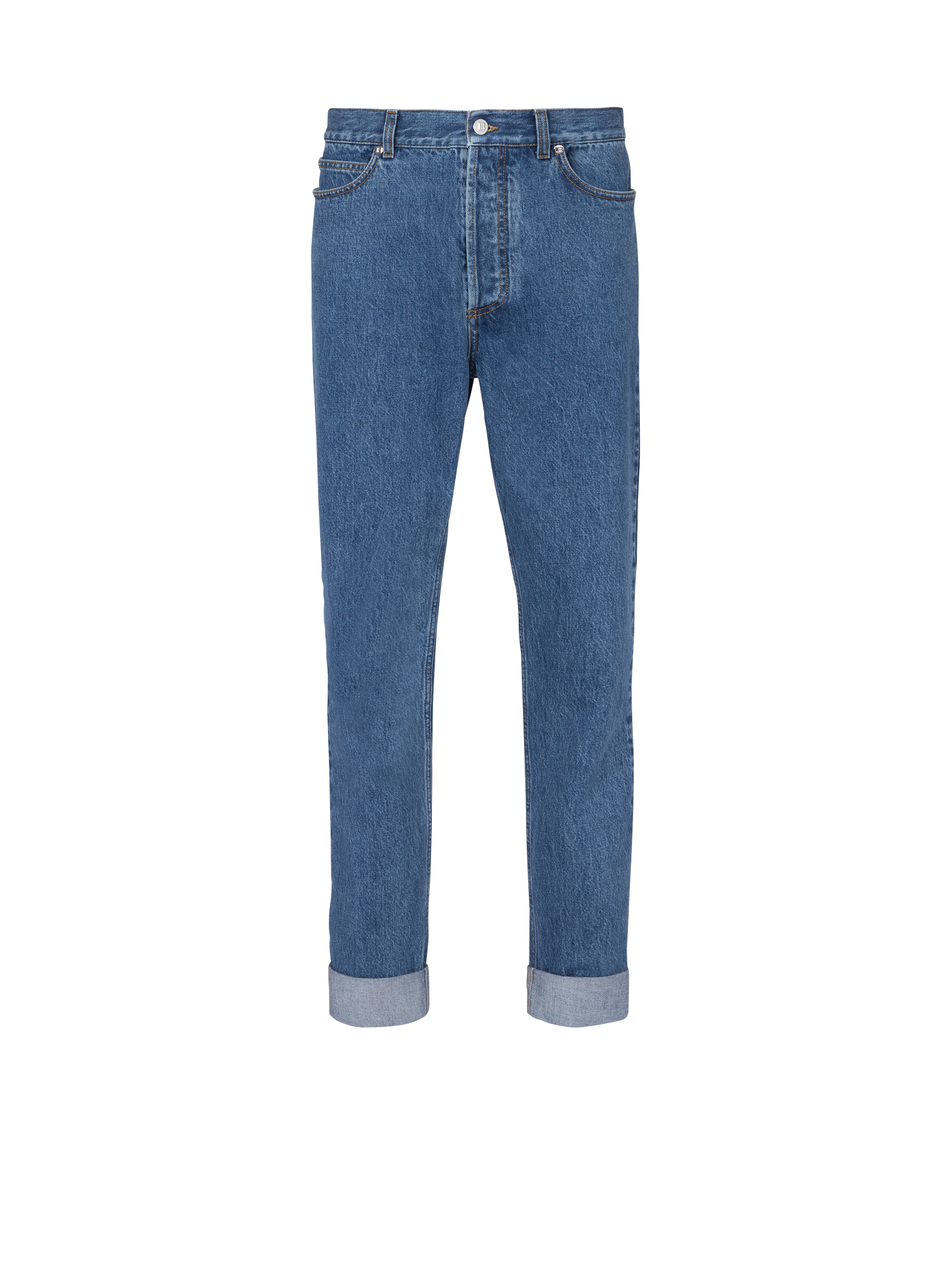 Balmain x Stranger Things - Straight jeans with hems, blue