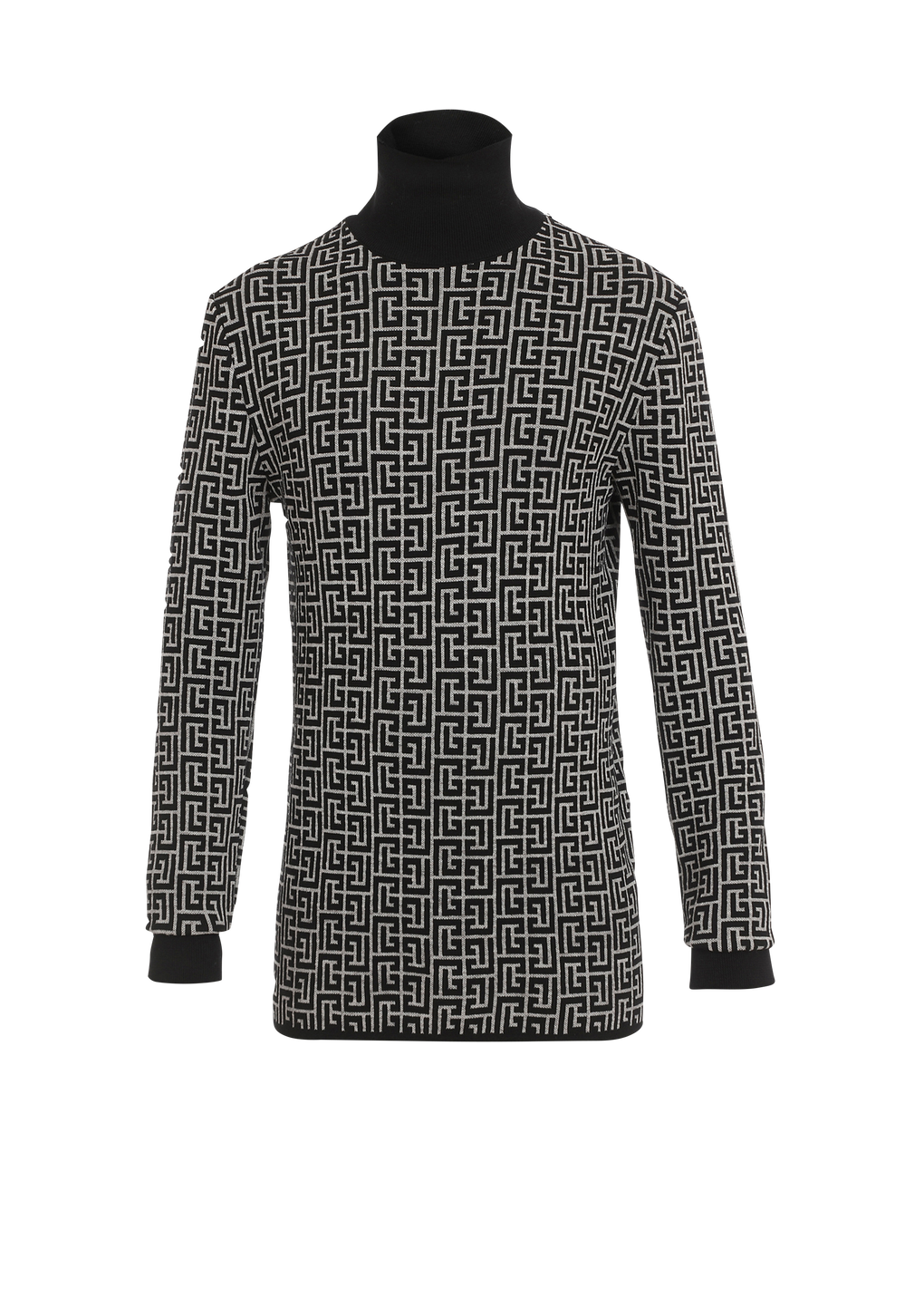 Wool turtleneck sweater, black, hi-res